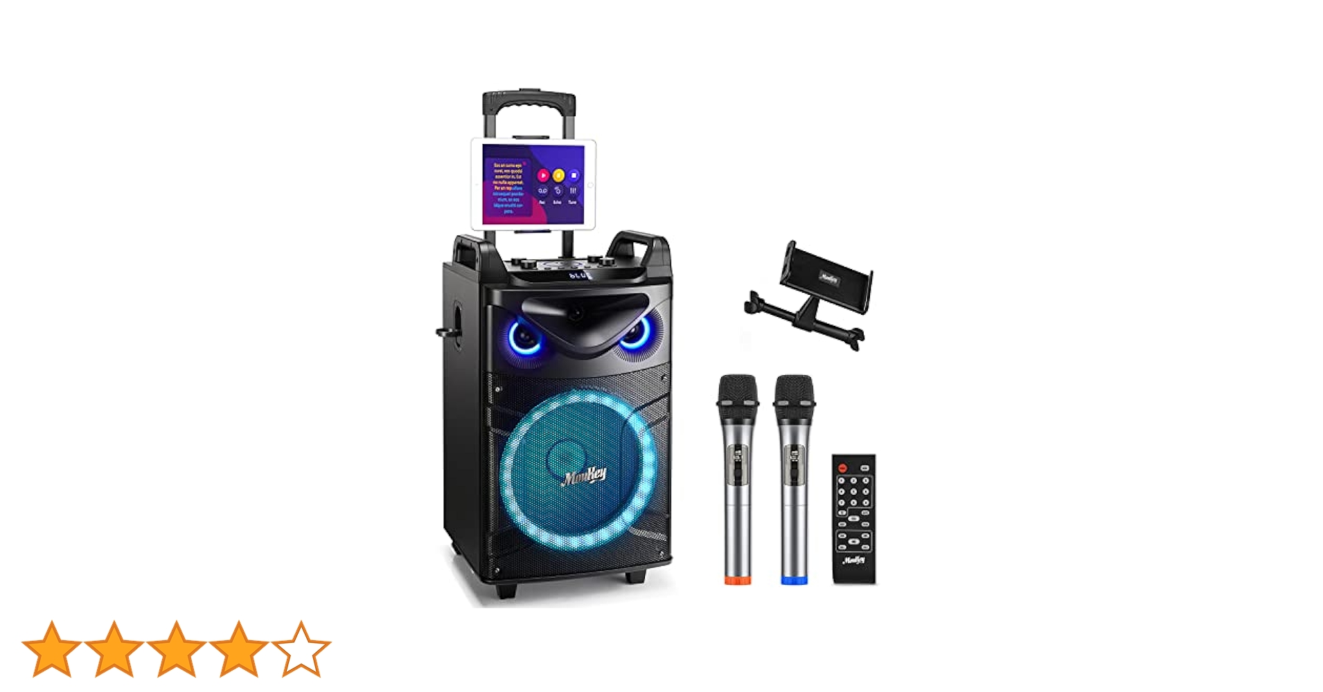 Moukeyカラオケスピーカー マイク1本付き Amazon | Moukey ワイヤレスマイク スピーカーセット PAセット